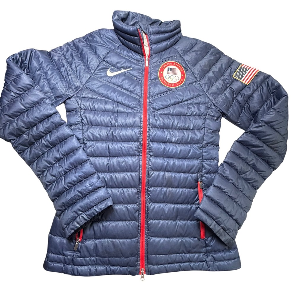 RARE Nike Aeroloft 800 Team USA Sochi 2014 Olympic Women's Puffer Jacket Navy S